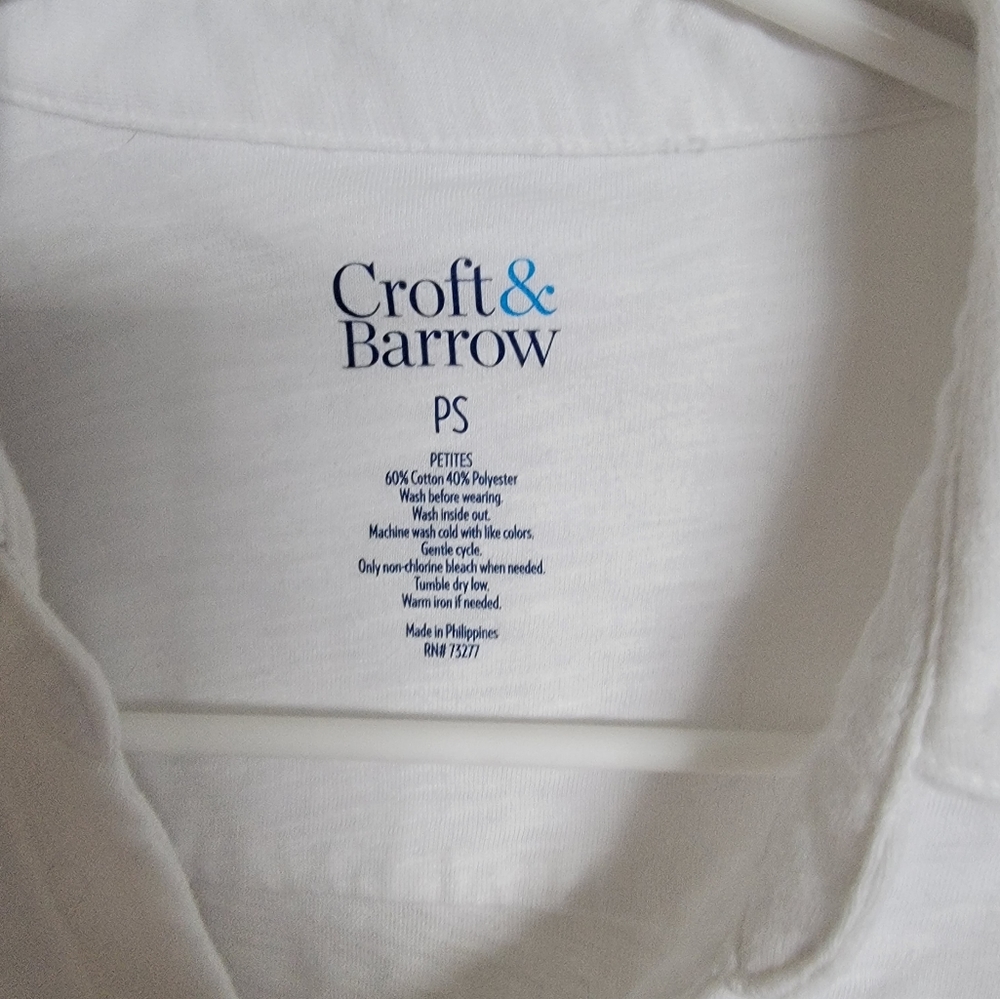 Croft and borrow petite white pole half sleeve